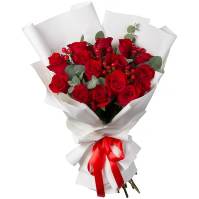 Букет «История любви» – 15 красных роз для вашей прекрасной истории Электросталь Московская область