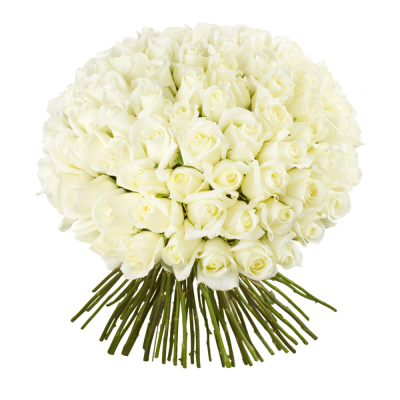 Роскошный букет из 101 белой розы – воплощение бесконечной любви Электросталь Московская область