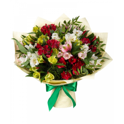 Букет «Теплые чувства» – разноцветные альстромерии с нежным посылом Электросталь Московская область